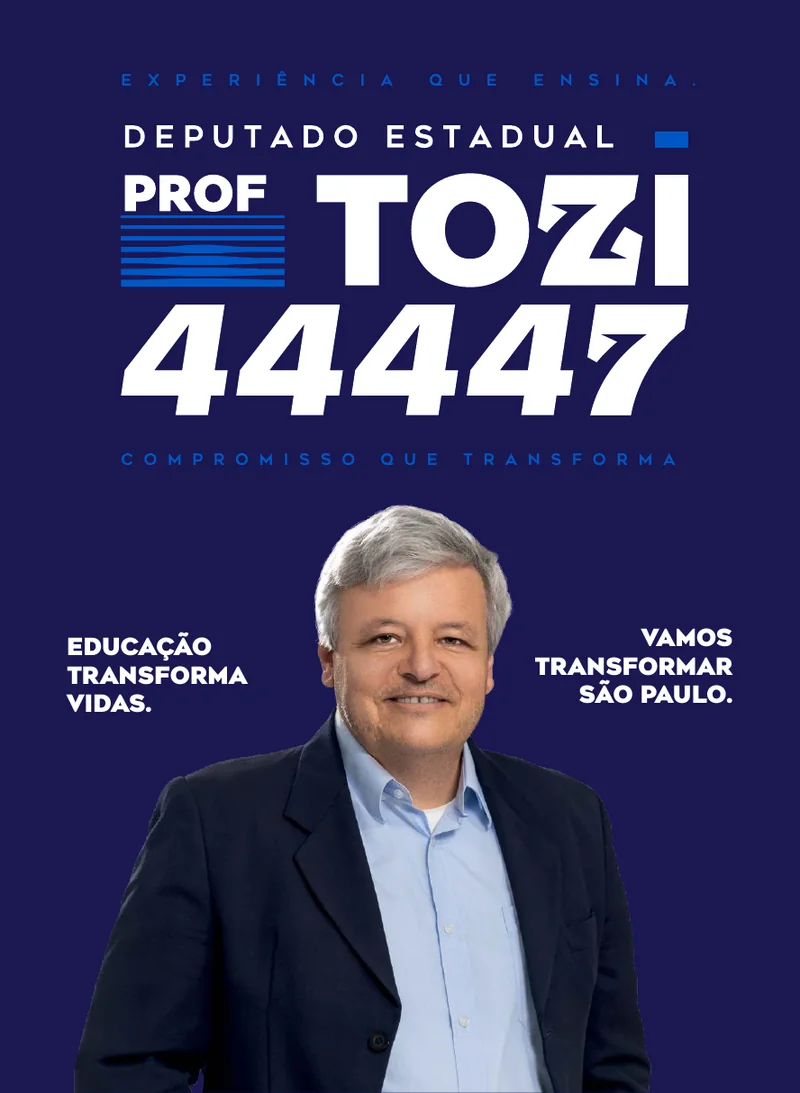 Capa do jornal: Experiência que ensina, compromisso que transforma — Prof Tozi 44447